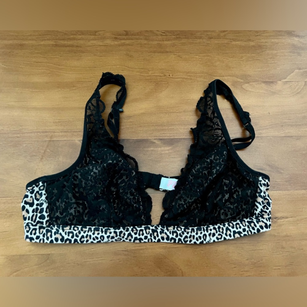 PINK Cheetah Bralette Size Small